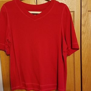 CJ Banks Red Short Sleeve Top Size X